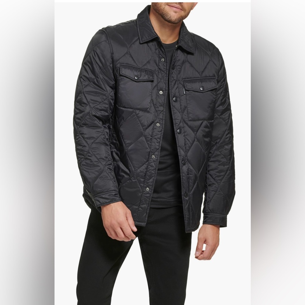 Calvin Klein quilted shirt jacket